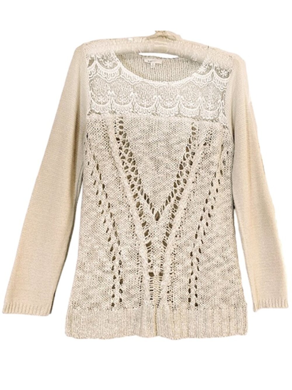 Mystree | Coastal Chic Crochet Knit Sweater Top - Picture 2 of 9